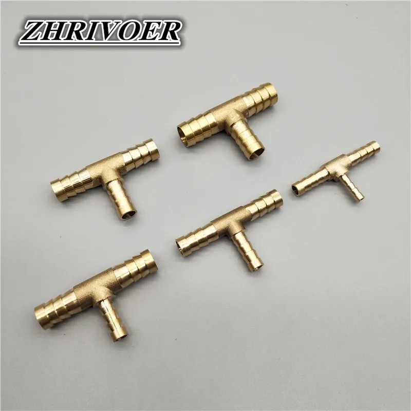 4mm 5mm 6mm 8mm 10mm 12mm 14mm 16mm Tee Type Reducing Hose Barb Brass Barbed Tube Pipe Fitting Reducer Coupler Connector Adapter