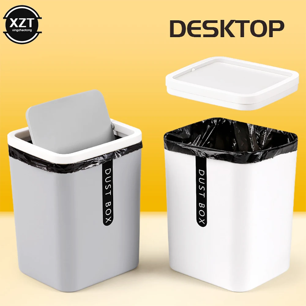 Home Mini Small Waste Bin Desktop Garbage Basket Office Table Trash Can Dustbin Sundries Barrel Box Japanese Dust Box