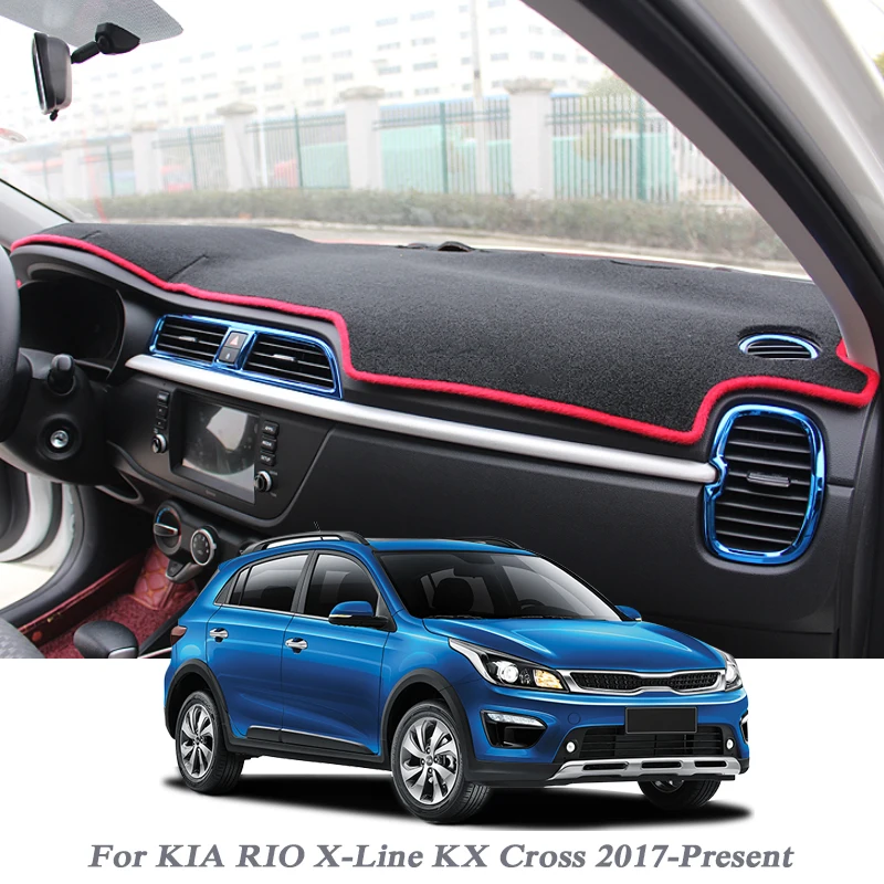 

Car Styling Dashboard Avoid Light Pad Instrument Platform Cover Mat Rose For KIA RIO X-Line KX Cross 2017-Present LHD&RHD Mat