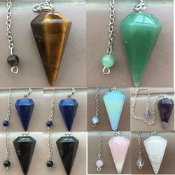 Lapis Lazuli Crystal Opal Aventurine Tiger Eye Carnelian Women Men Pendulum Pendant bead PWB890