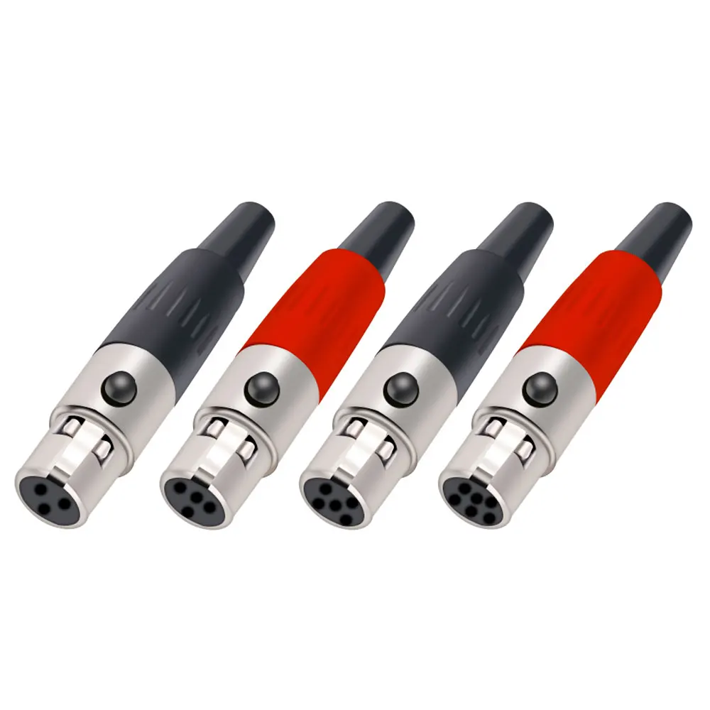 10pcs/lot Mini XLR 3Pin 4Pin 5Pin 6Pin Female Jack Plug Soldering MIC Cable Wire Connector Small XLR Socket Microphone Plug Jack