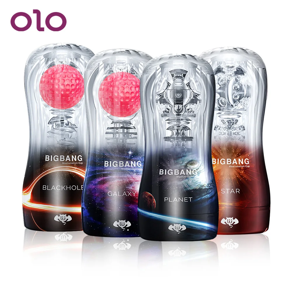 OLO Male Masturbation Cup Soft Pussy Transparent Vacuum Sex Cup Masturbatings Sex Trainer Glans Ball Stimulator Sex Toys for Men