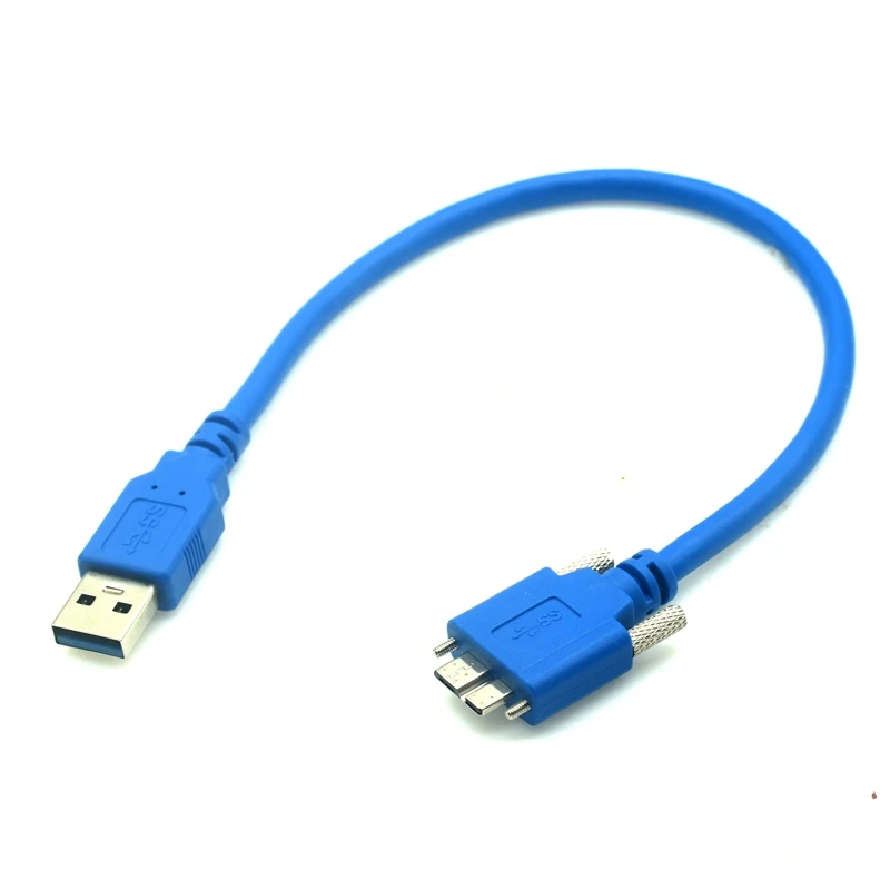 Cable de extensión USB 3,0 tipo A macho A Micro B macho para cámara, Cable USB 3,0 AM/MicroB de 1M, 1,5 M, 2M, 3M con tornillos de bloqueo