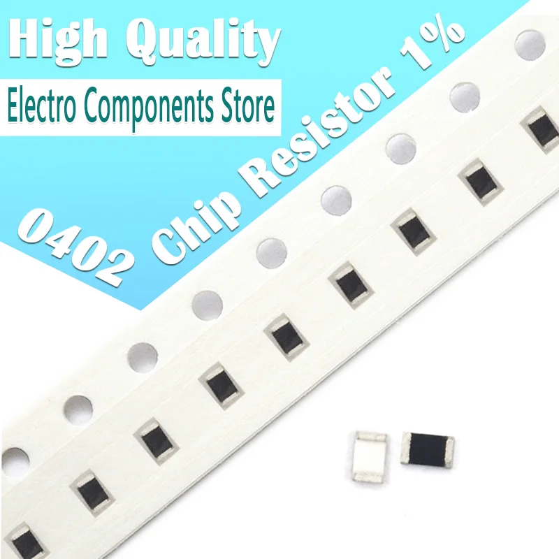 100Pcs/Lot 0402 1% SMD Resistor 1K 10K 2.2 22R 33 47 100 4.7  ohm 5.1 1M 1002 1001 SMD Chip Fixed Resistor DIY Electronic Kit