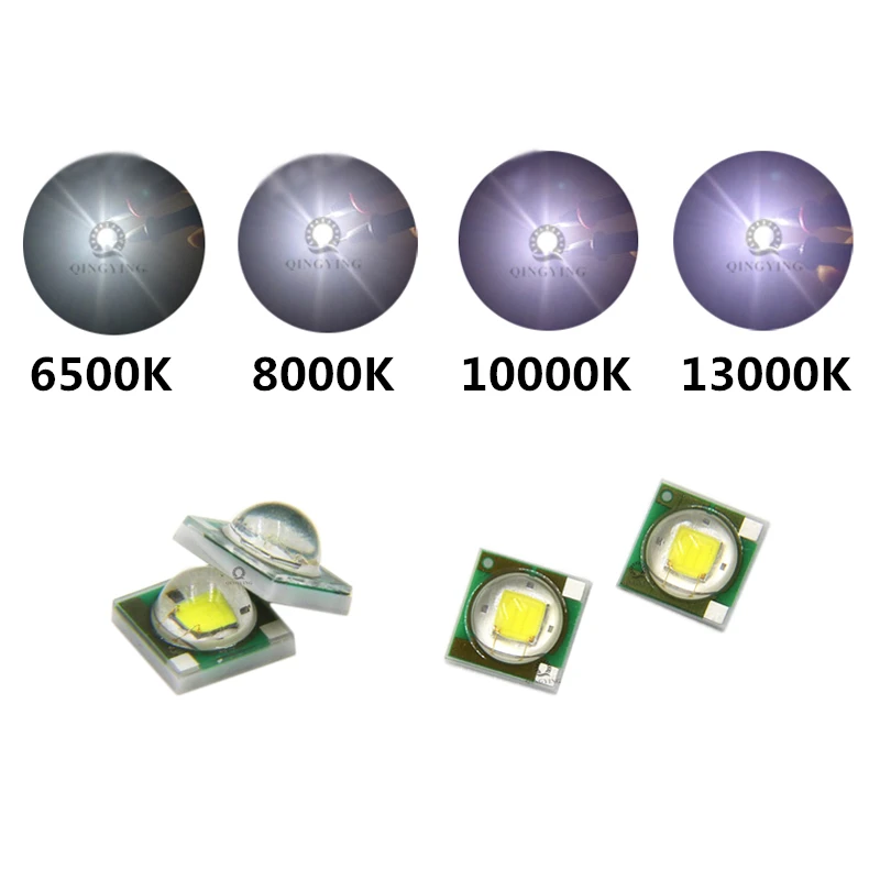 Led chip 3535, 1w, 3w, branco, 6500k, 8000k, 10000k, 13000k, para lanterna elétrica, luz de bicicleta, 10pcs