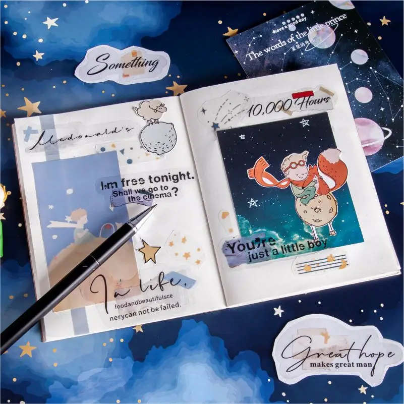 40 Pcs/lot Words Of The Little Prince Journal Decorative Stickers Scrapbooking Stick Label Diary Stationery Album PET Stickers