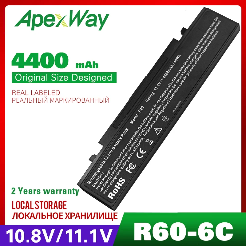 11.1V Laptop Battery AA-PB2NC6B For Samsung R60 plus R610 R65 R70 R710 R40 R408 R410 R45 R458  R460 R510 X60 X65 NP-P50 NP-P60