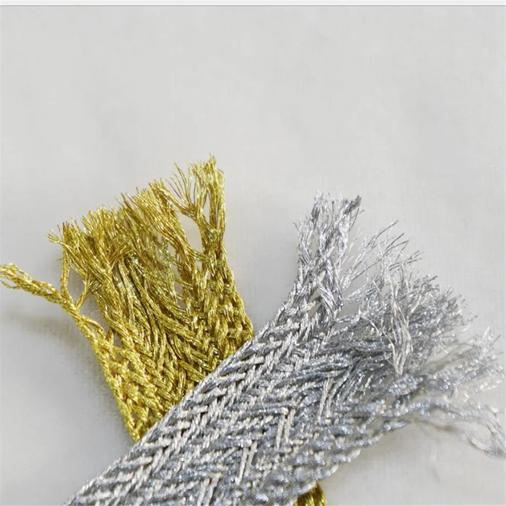 DIY akcesoria odzieżowe, pleciona wstążka z drutu, koronki, buty i czapki, materiały dekoracyjne, styl etniczny, 2.5cm, 1 jard
