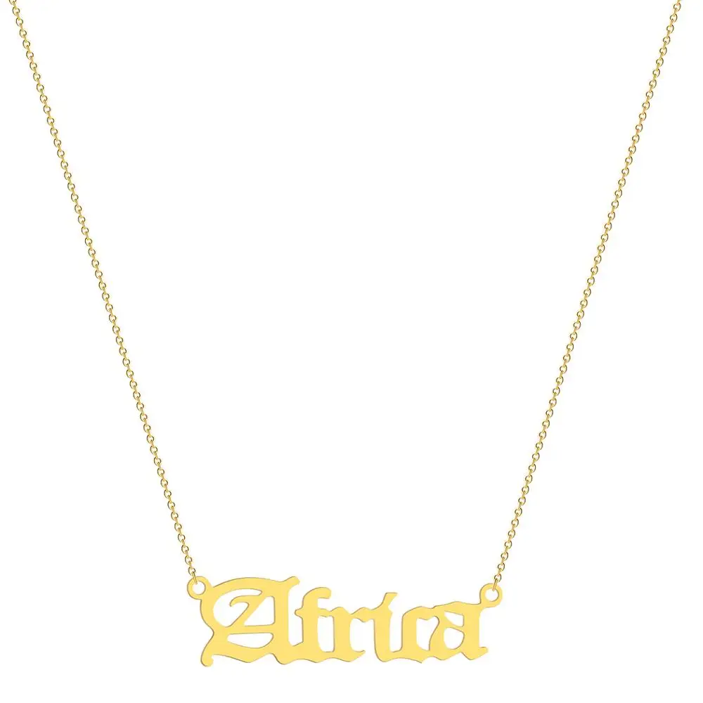 CHENGXUN Ancient English Letter Necklace Africa Pendant Necklace for Women Men Choker Collier Black Lives Matter
