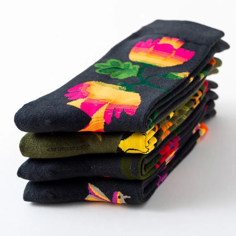 1 Pair Women Socks Cartoon Dog Octopus Flower Plant Kawaii Funny Casual Female Cotton Sock Hosiery Streetwear Harajuku Crew Sock image 2