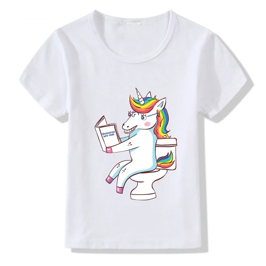 

2021 Dabbing Unicorn Shirt Cute Funny Unicorns T Shirt Gifts White Tops Cartoon Funny T-shirtfor Kids Girls Boys,