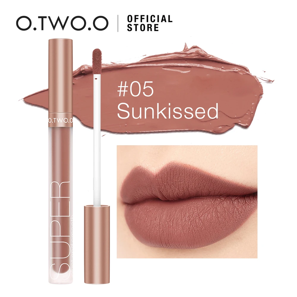 O.TW O.O-brillo de labios mate, 12 colores, terciopelo sedoso, resistente al agua, no pegajoso, Color rico, maquillaje de labios de larga duración, brillo de labios ligero