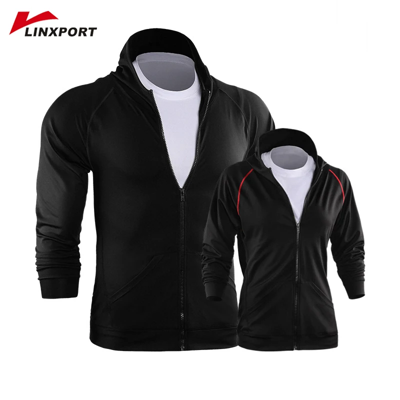 

Men Women Running Jacket Hoodies Jogger Jogging Sweat Sport Shirt Blouse Fitness Training Gym Clothing Unisex Workout Rash Guard