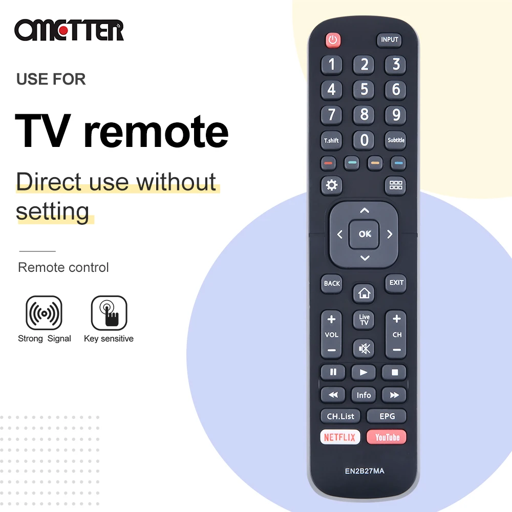 Adatto per Hisense TV Telecomando EN2B27MA 50K3300UW 55K3300UW 40K321UWT 50K321UWT