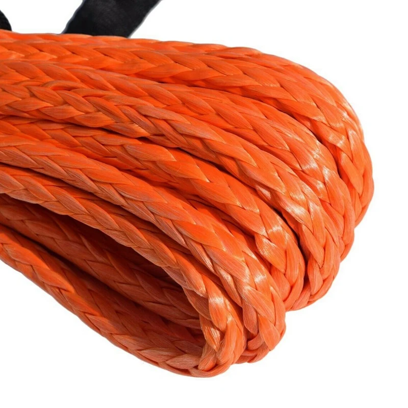 Synthetic Winch Rope with High quality hook, Orange1/4 x 50Ft Synthetic Winch Rope Line Cable for ATV UTV SUV Truck Boat Winch