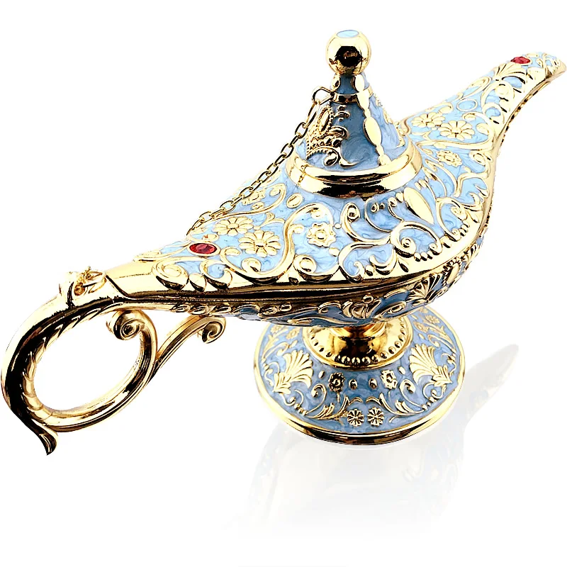 1pc Incense Burner Wishing Metal Aladdin Lamp Desktop Adornment Aroma Furnace Incense Burner Aroma Diffuser For Home Office Deco