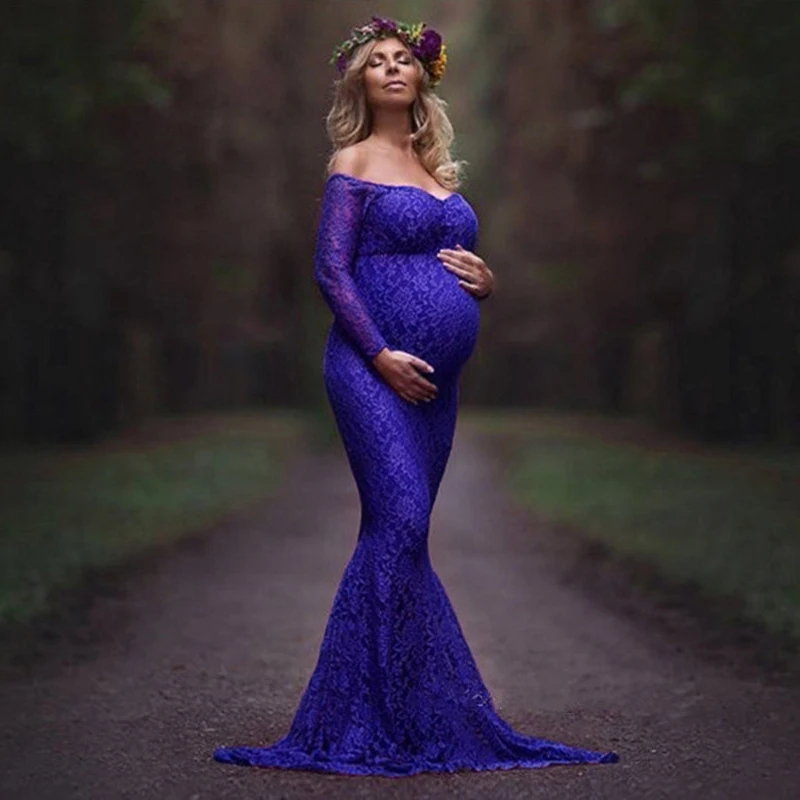 

Lace Maternity Dresses For Photo Shoot Pregnancy Dresses Maxi Gown Maternity Photography Props Clothes For Pregnant Women New