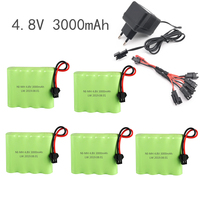 4.8v 3000mAh Ni-MH AA Battery and Charger For RC Car  Robot  Tank  Gun Boat  4.8v 2400mah 4.8v Rechargeable Battery Pack