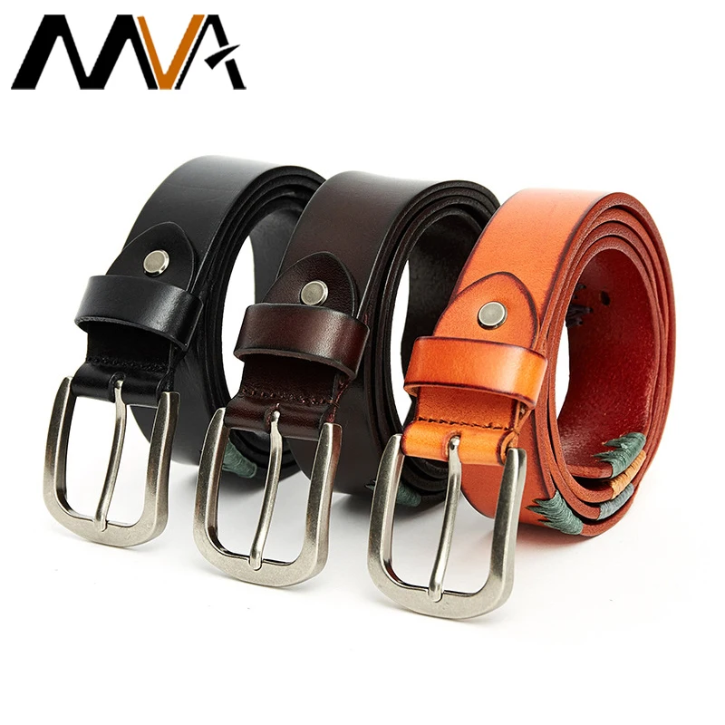 

MVA Women's Belt Female Waist Belt Buckle Cowhide Leather Women's Fashion Belts For Women Waistband Casual Ladies Designer Belts