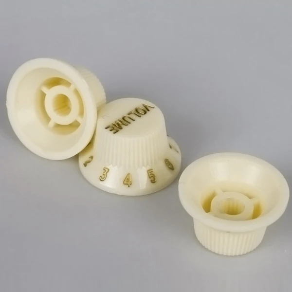 Set Of 3pcs Cream Knobs 1 Volume 2 Tone For Electric Guitar Quality ABS Parts