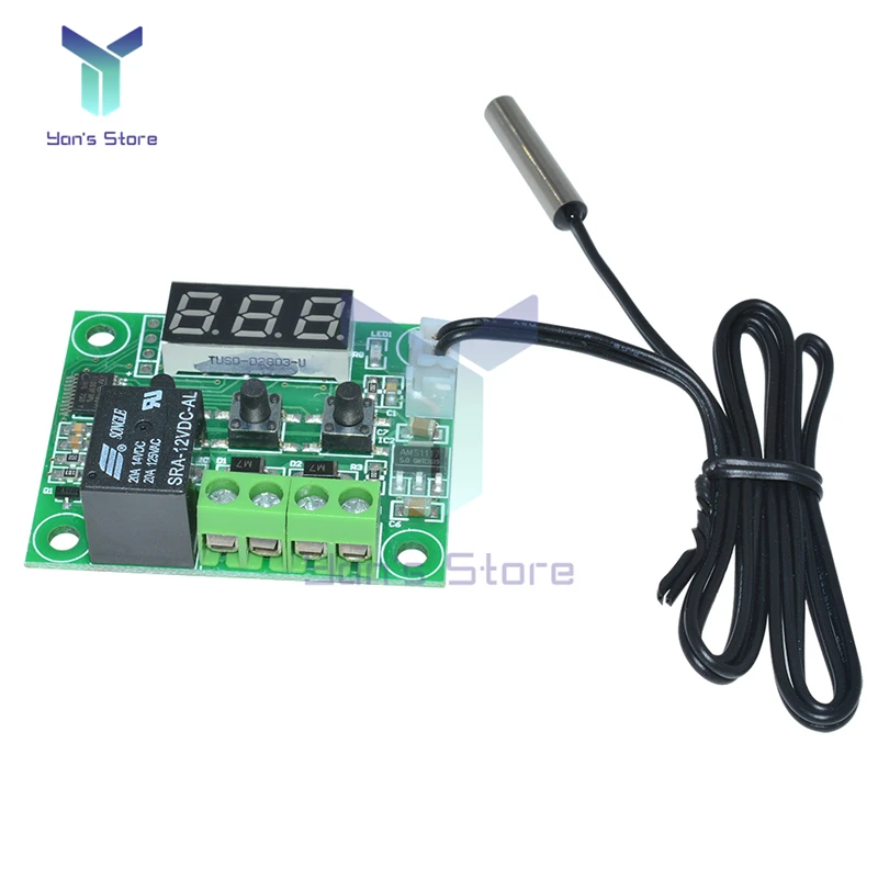 DC 5V 12V 24V W1209 LED Digital Thermostat Temperature Controller Thermometer Heat Cool Switch Module Waterproof NTC Sensor