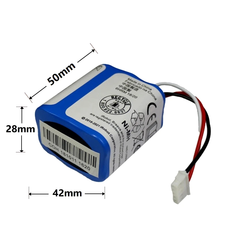 Original 7.2V 2500mAh Battery for iRobot Roomba Braava 380 380T Mint 5200c Ni-MH 2500mAh 2.5Ah 7.2v Rechargeable battery 1Pcs