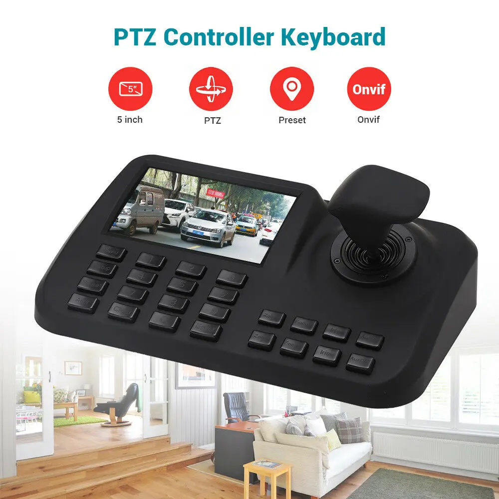 Imagem -05 - Ptz Controlador de Teclado Joystick Rede Cctv Pan Tilt para Câmera ip Lcd para Onvif 5mp Rastreamento Automático Ptz Câmera