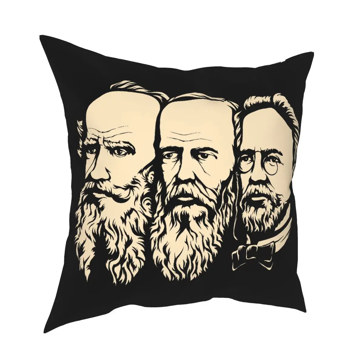 Russian Tolstoy Dostoevsky Chekhov Pillowcover Decoration Communist Cushion Cover Throw Pillow for Living Room Polyester