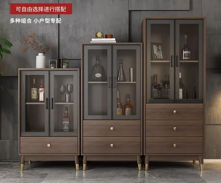 Glass door side cabinet small wine cabinet modern living room one wall shoe cabinet storage cabinet