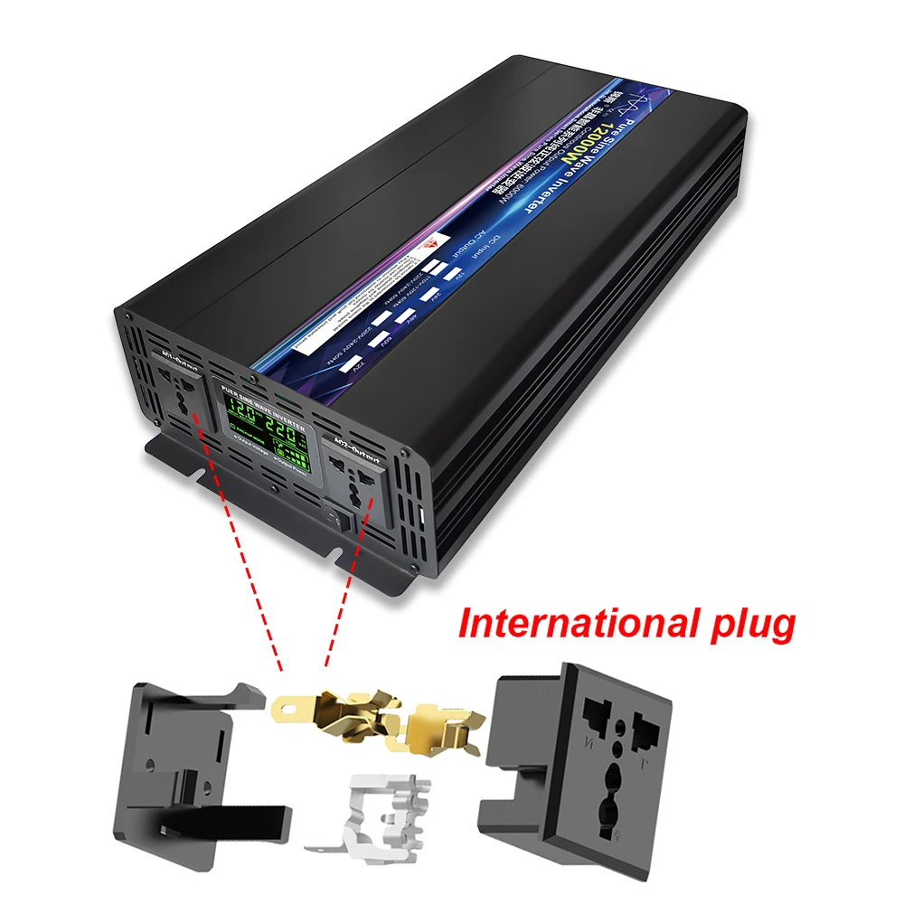 Imagem -03 - Onda Senoidal Pura Solar Controle Remoto Inversor Comutação de Alimentação 12v 24v 48v a 110v ac 127v 220v 6000w 8000w 10000w 12000w