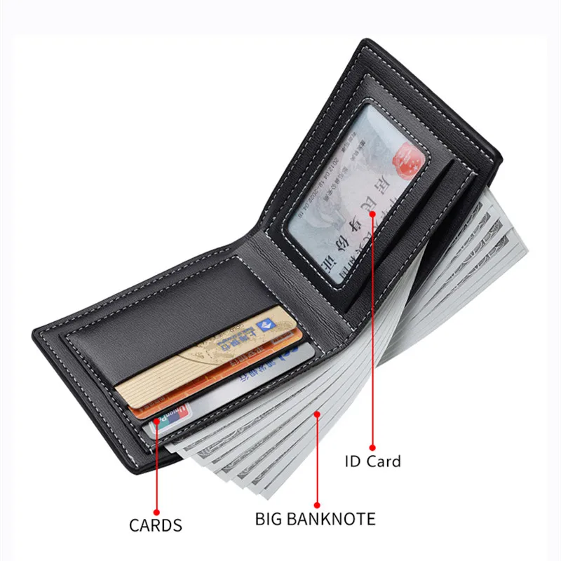 2024 New Hot New Style Short Wallet Business Embossed Personality Two-fold Horizontal And Vertical Wallet Coin Clip Wallet