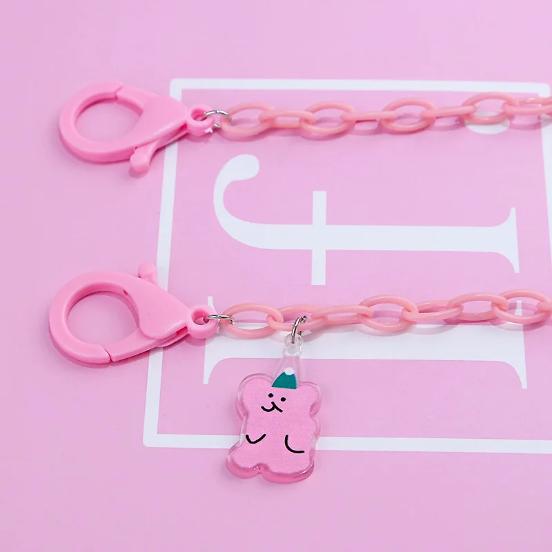 Gläser Ketten Für Kinder Candy-farbige Acryl Maske Lanyard Kreative Cartoon Bär Charm Sonnenbrille Kette Riemen Schmuck Geschenk