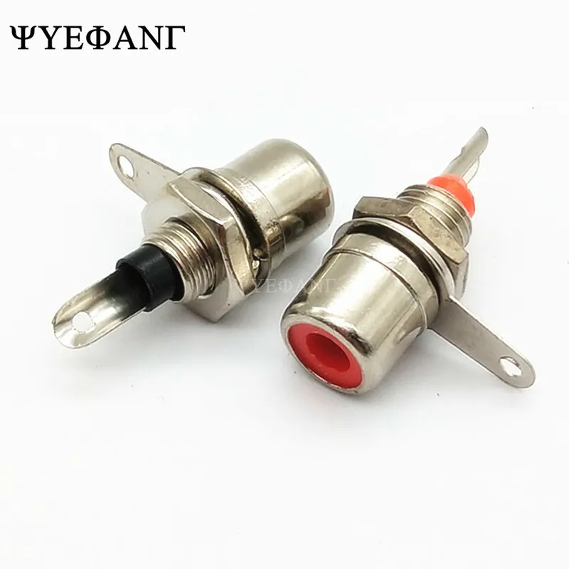 5Pcs Small RCA Female Metal Connectors, 36V 1A Audio Video Wire Terminals Plug, Durable Electrical Cable Connector
