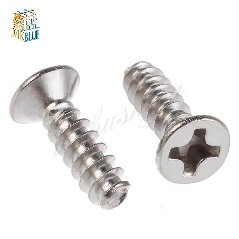 

100Pcs M1.4 M1.7 M2 M2.3 M3 KB Hirao Flat Head Self-tapping Screw Nickel Electronic Small Screws