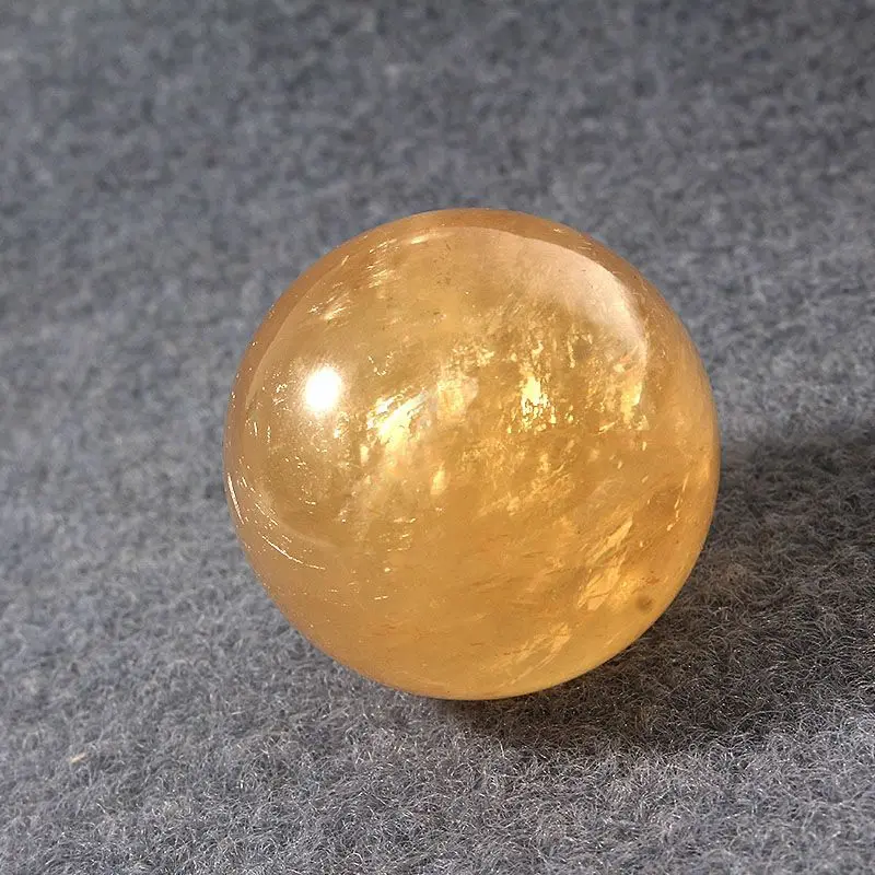 1pcs 5-7cm  Natural Polished Iceland Spar Crystal Ball Honey Calcite Sphere For Feng Shui