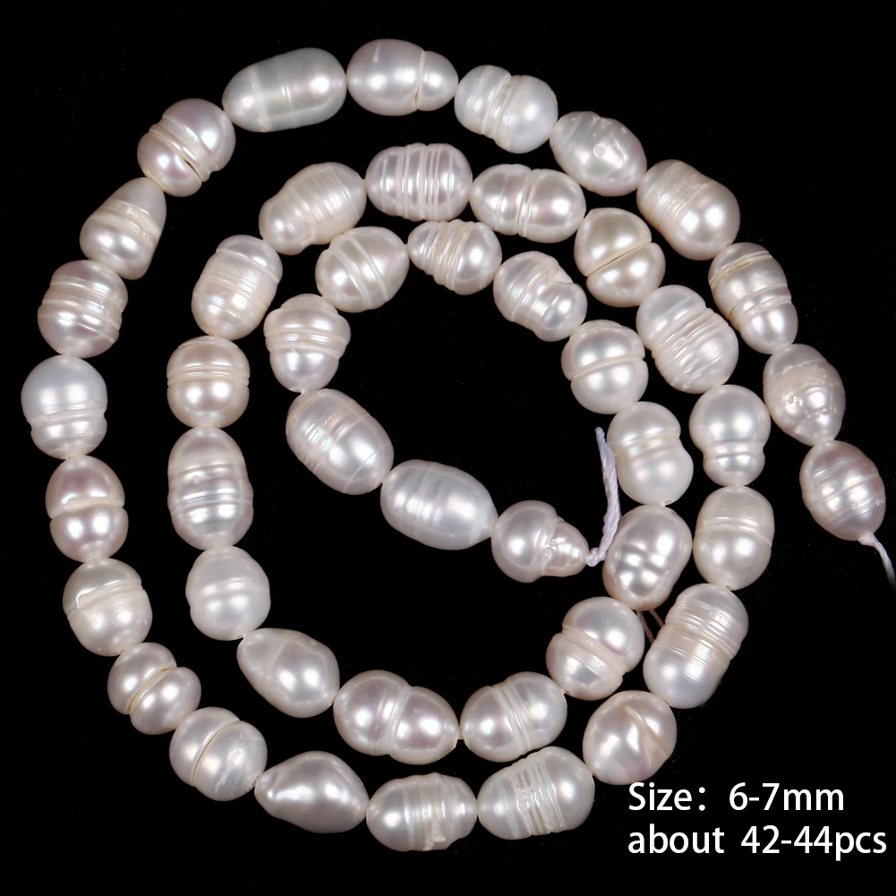 NONE Natural Freshwater Baroque Pearl Loose White 7-8mm 5