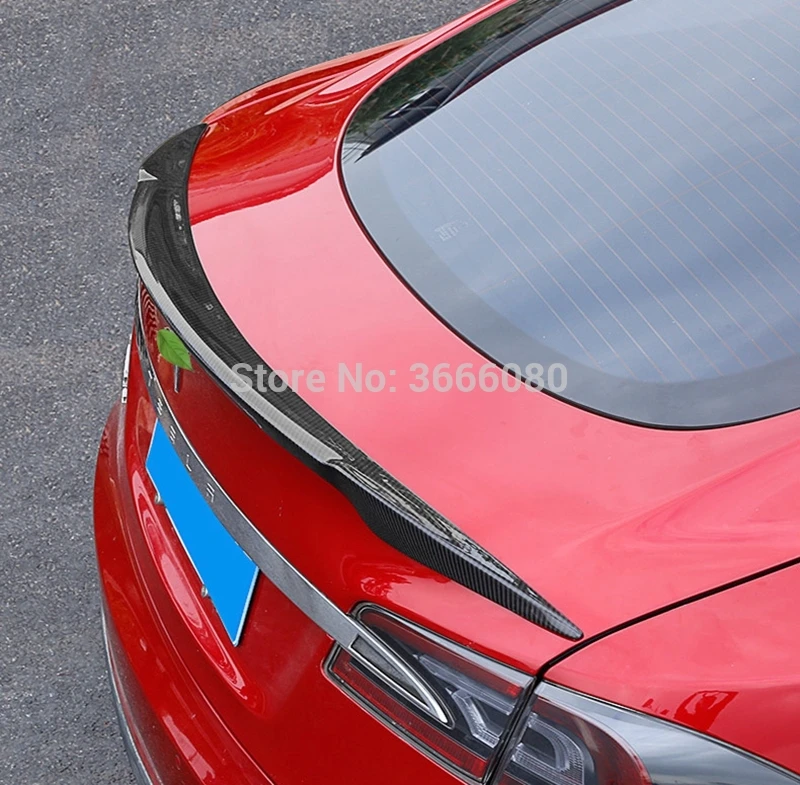 

Автомобильный Стайлинг для Tesla Model S 4 Door Sedan 2012 2013 2014 2015 2016 Авто углеродное волокно задний Багажник крыло губа спойлер