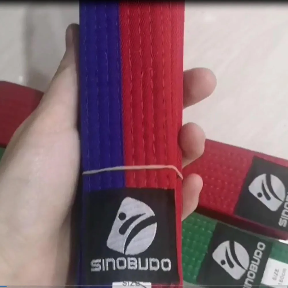 10 colores profesional WTF SINOBUDO cinturón de Taekwondo Karate Judo algodón doble envoltura uniforme artes marciales cinturón deportivo a rayas 1,8 m