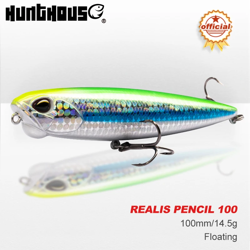 Hunthouse REALIS PENCIL 65/100mm 5.5/14.5g Topwater Fishing Lure Stickbait Top water Swim Crankbait Pesca Artificial Bait