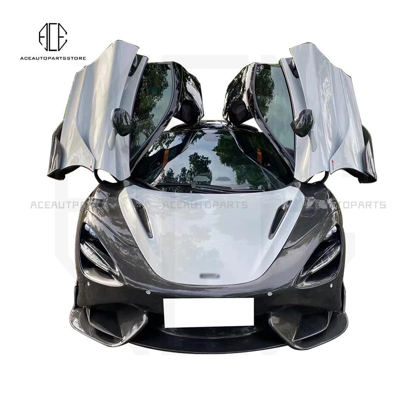 Real Carbon Fiber Body Kit For McLaren 720S Facelift 765LT Style Front and Rear Bumper Side Skirts Lip Spoiler 2017-Up