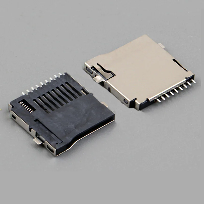 10 Buah/Banyak Push-Push Tipe TF Micro Sd Kartu Adaptor Soket Otomatis PCB Konektor Tenggelam Kaki 9pin