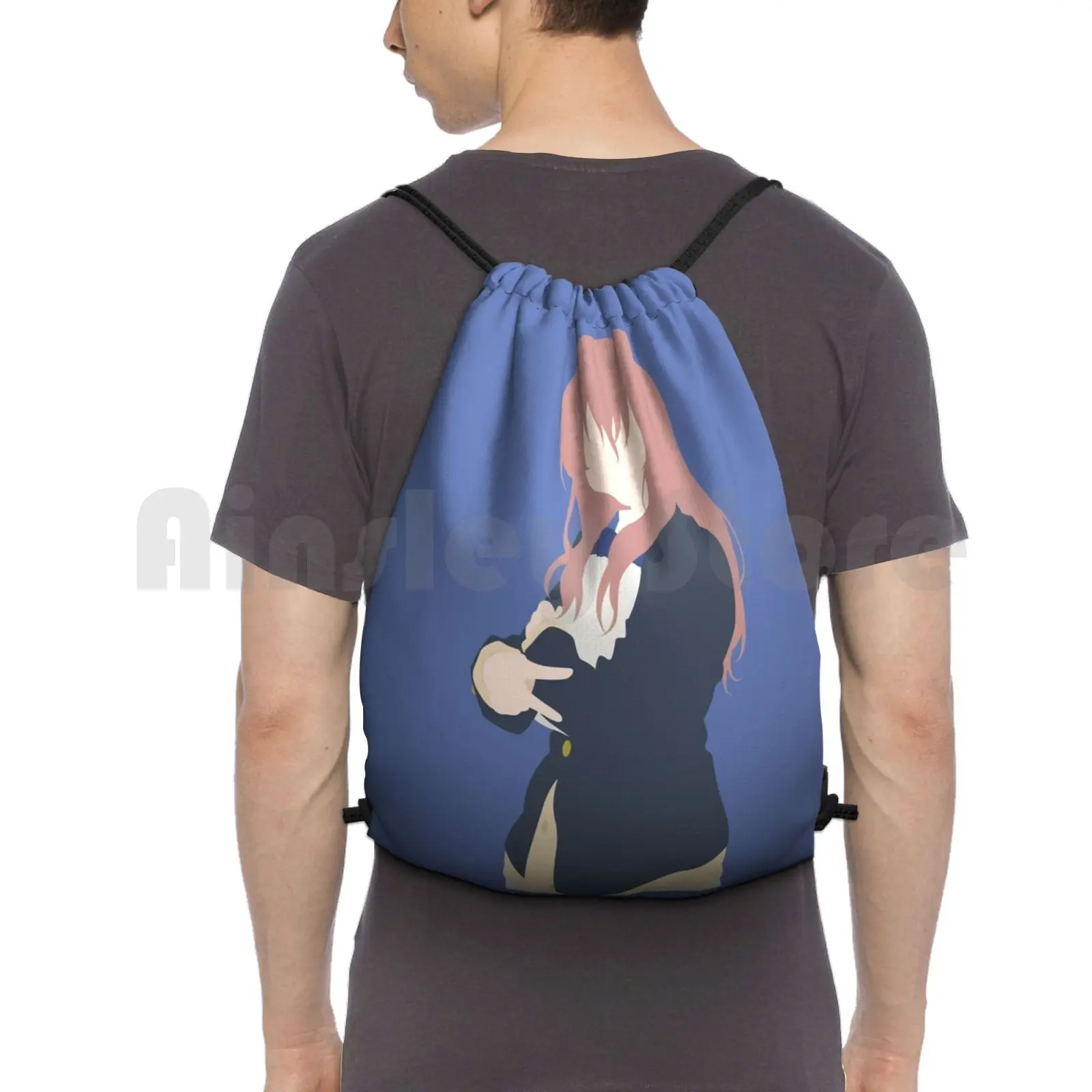 

Shouko Nishimiya Minimalist Backpack Drawstring Bag Riding Climbing Gym Bag Anime Manga Japan Vector Minimalist Minimal Koe