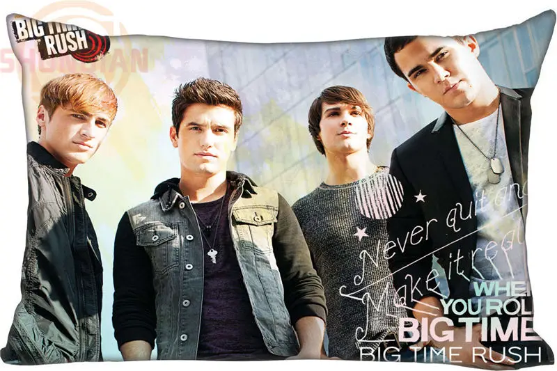 Custom Pillowcase Big Time Rush Band rectangle Zipper Pillow Throw Pillow Case Cover 45x35cm(One Side) Printed