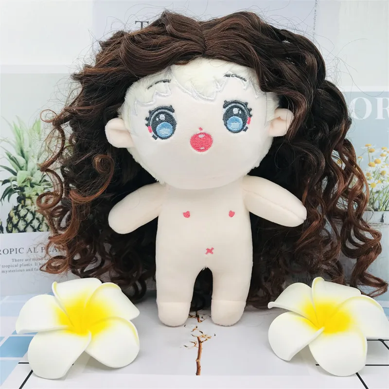 20CM doll hair golden brown long curly hair black short curly hair wig can make a variety of hairstyles DIY doll accessories