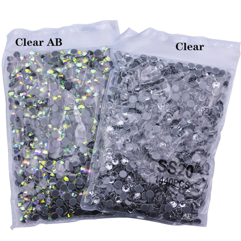 HotFix Crystal Rhinestone AB With Glue Bottom DMC Rhinestone All Sizes Sewing And Fabric Clothing Shoes Bag Decoration