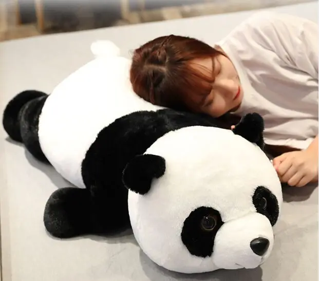 new toy lovely lying panda plush toy panda soft doll throw pillow birthday gift w1119