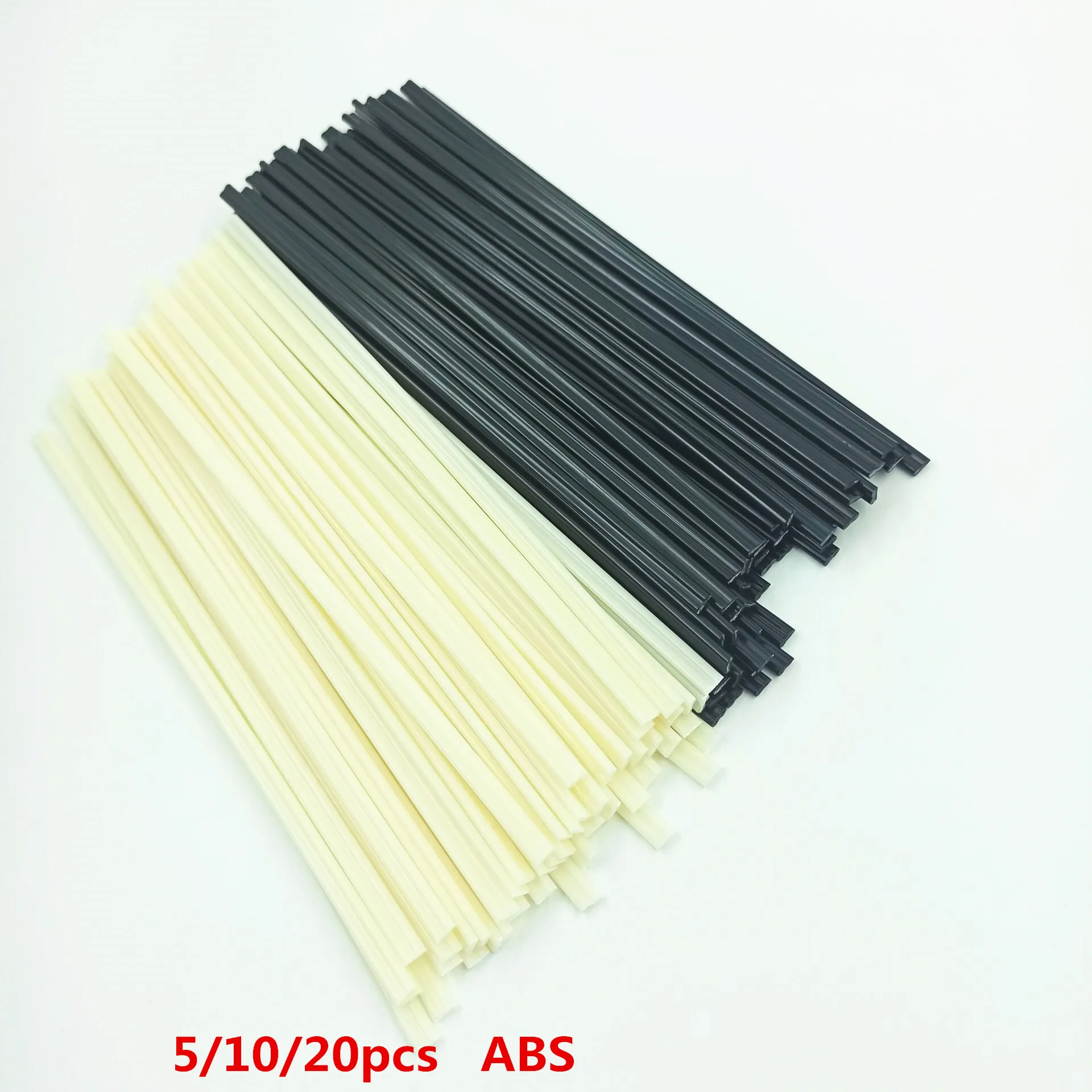 5/10/20 pçs plástico hastes de solda abs preto/bege varas de solda 5x2mm para plástico soldador arma pára reparação suprimentos de soldagem 20cm