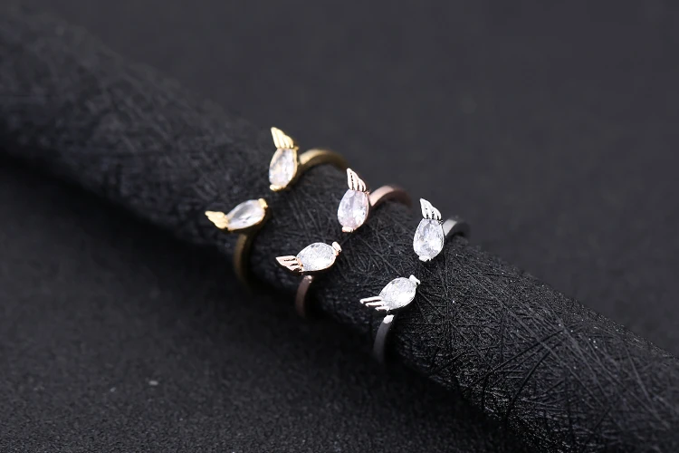 خاتم فضة نسائي ، سعر الجملة ، مجوهرات الزفاف ، هدية للبنات ، جودة عالية ، مجوهرات كلاسيكية ، ملاك محظوظ ، 925 #5