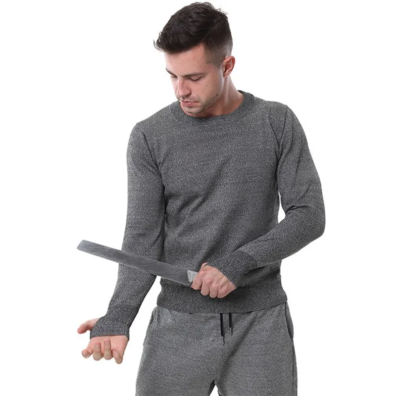 5 Grade Anti Cut Protective Clothes Long Shorts Sleeve Shirt Men Outdoor Cut Proof Puncture  Self-defense Clothing Tops