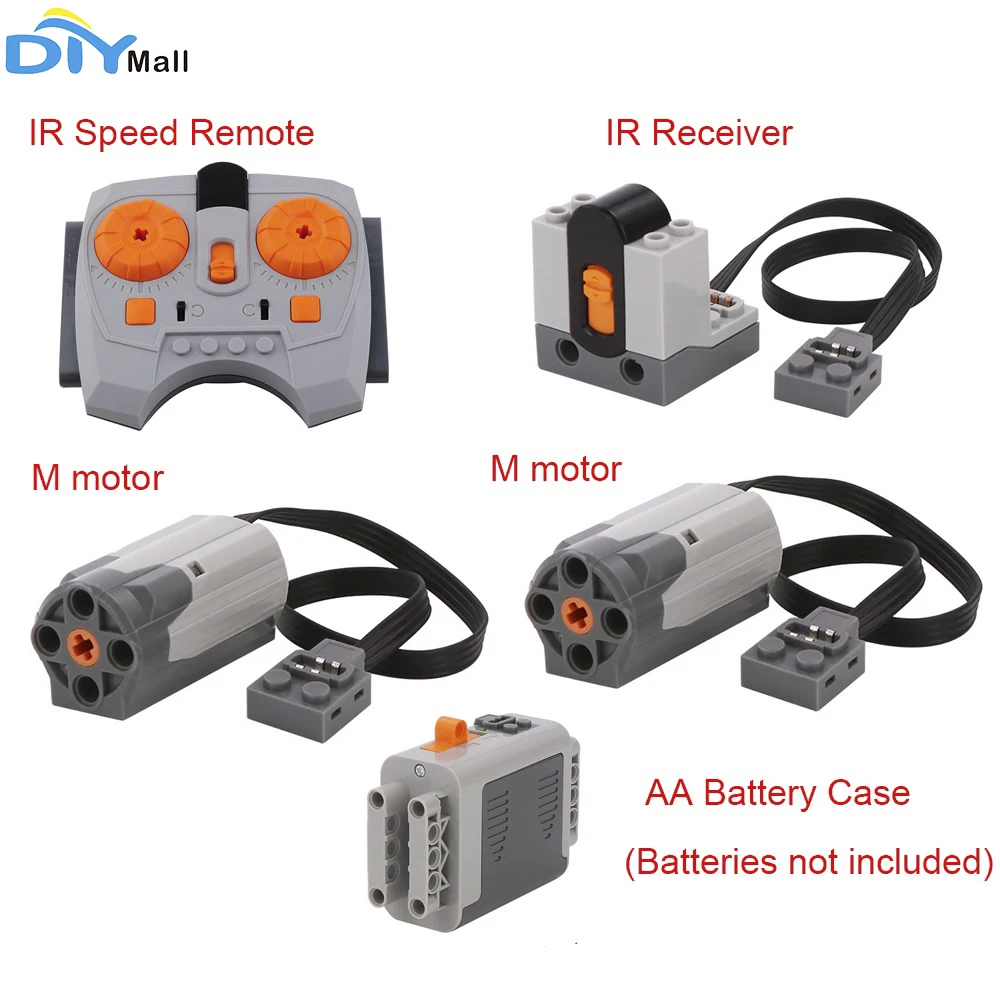 Ricevitore remoto a velocità IR 2 pezzi M-Motor AA Battery Box per parti MOC compatibile con Legoeds 8883 Power Function Building blocks